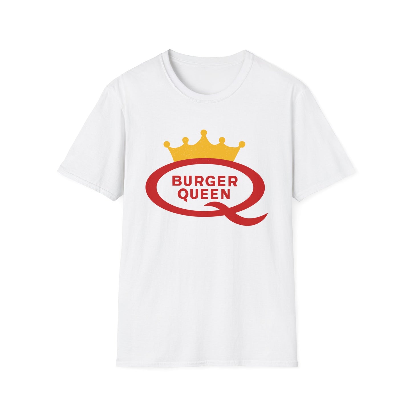 vintage defunct burger queen fast food logo tshirt