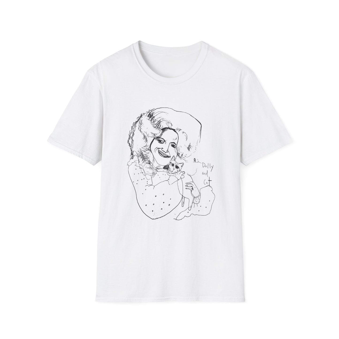 dolly and cat drawing tshirt
