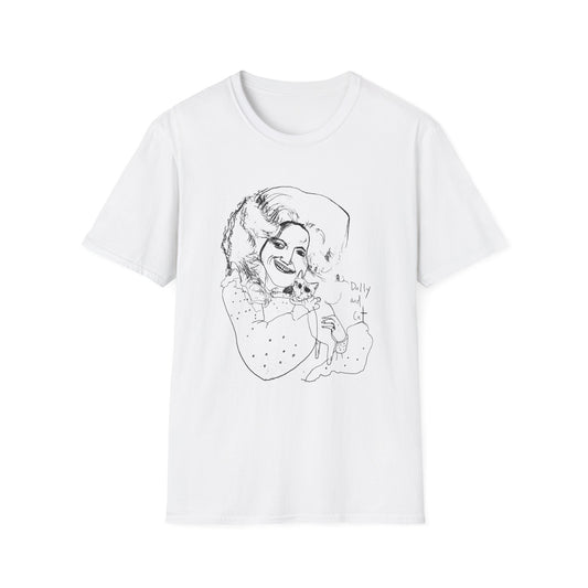 dolly and cat drawing tshirt