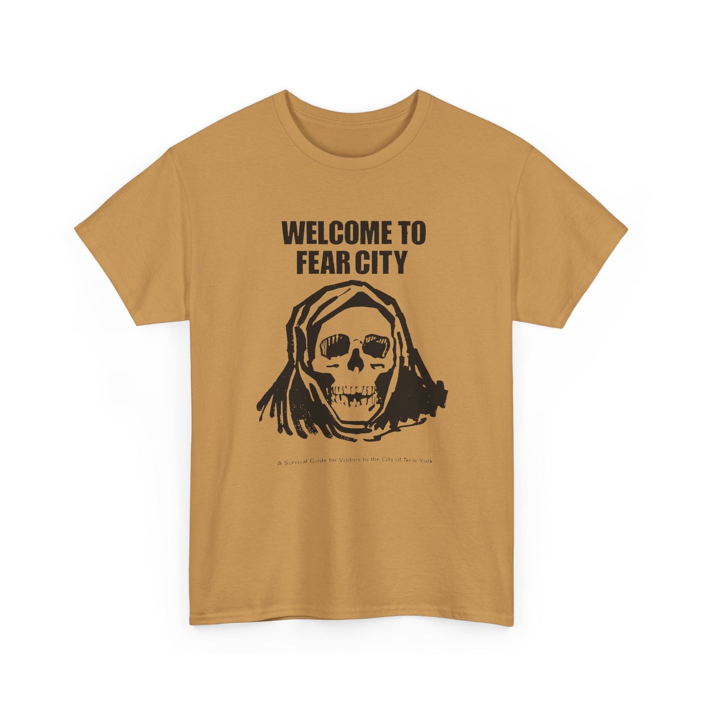 welcome to fear city 1975 new york pamphlet skull tshirt