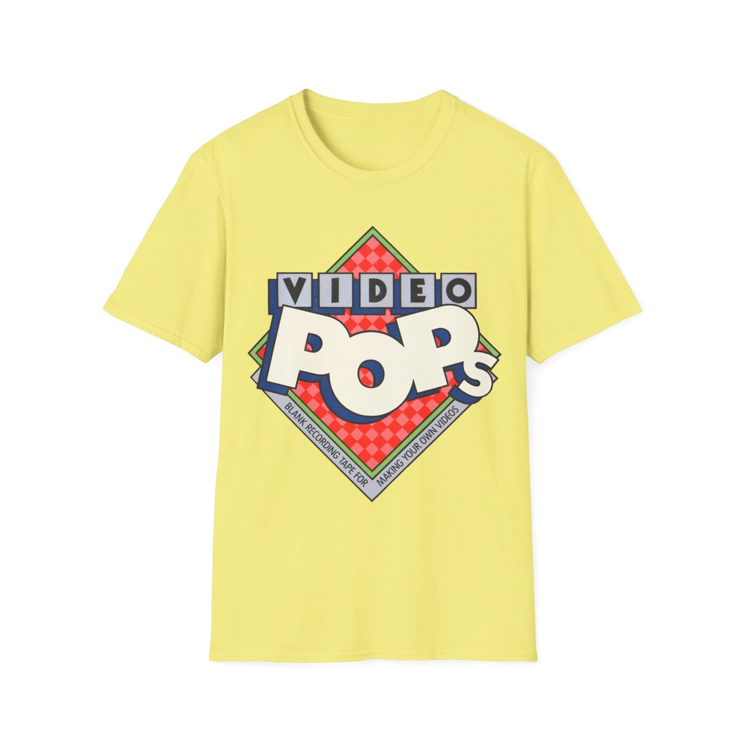 vintage video pops blank tape design tshirt