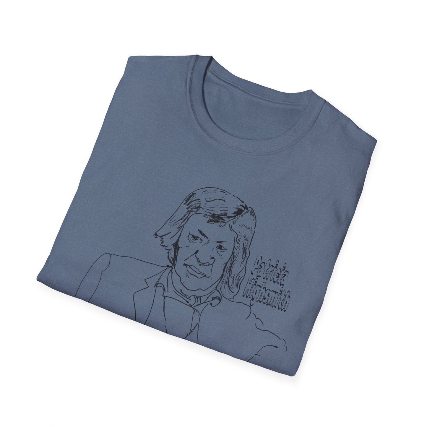 original drawing of patricia highsmith "I find the public passion for justice quite boring and artificial."