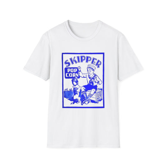 skipper vintage popcorn bag logo tshirt