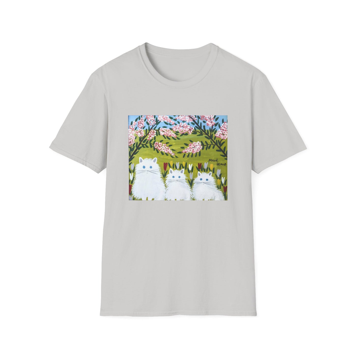 1965 maud lewis painting three white cats tshirt