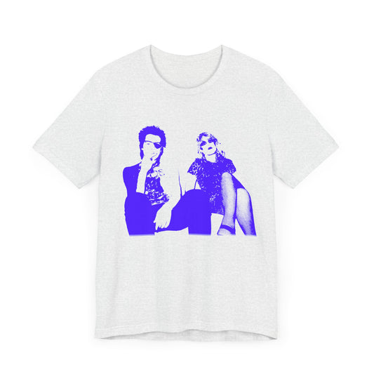 the real sid and nancy purple/blue stencil fan art tshirt