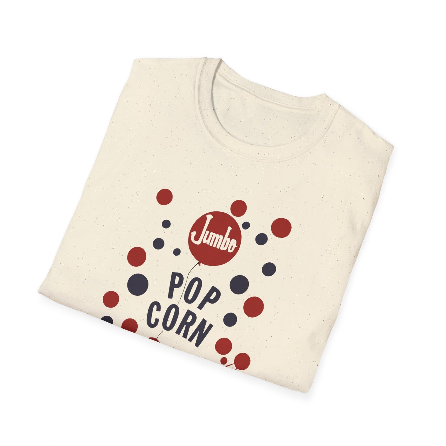 1960s popcorn box logo with a weird popcorn mascot clown tshirt