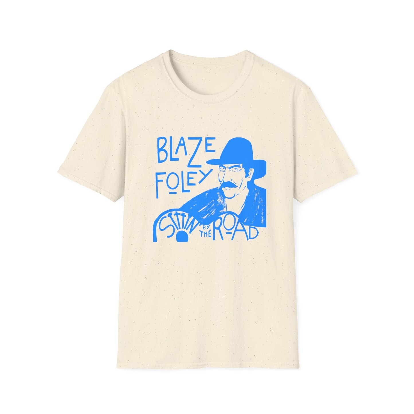 blaze foley sittin' by the road light blue stencil fan art tshirt