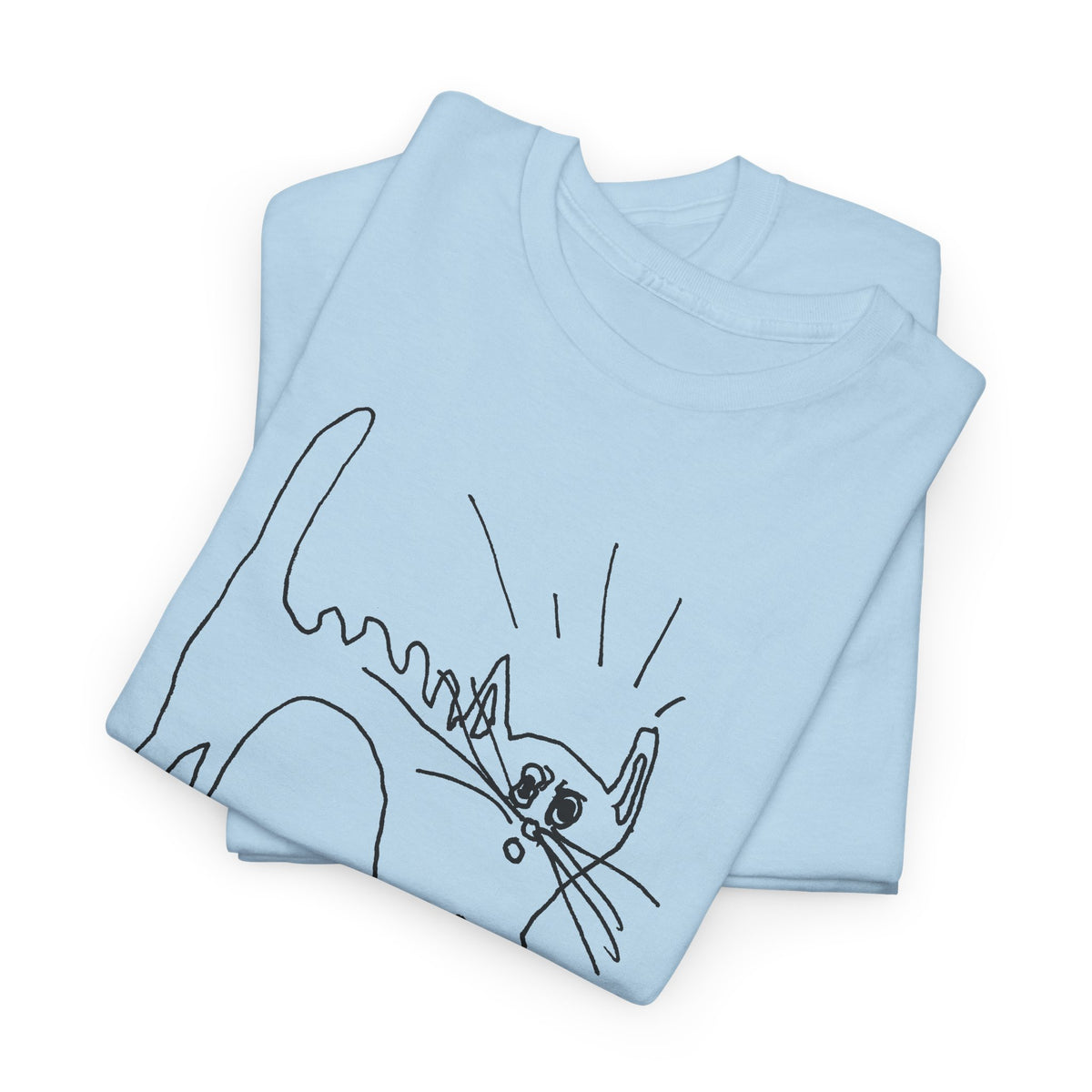 original drawing of a very spooked cat tshirt