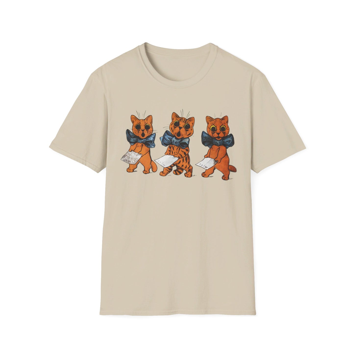 louis wain famous tenors colored lithograph reproduction tshirt