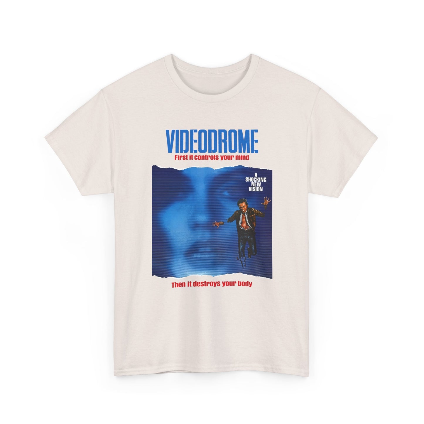 david cronenberg's videodrome 1983 alternate movie poster reproduction tshirt