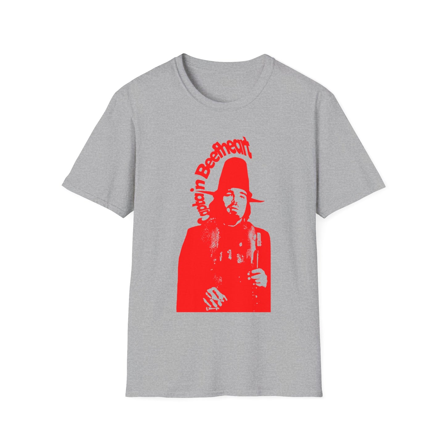 captain beefheart stencil in red tshirt