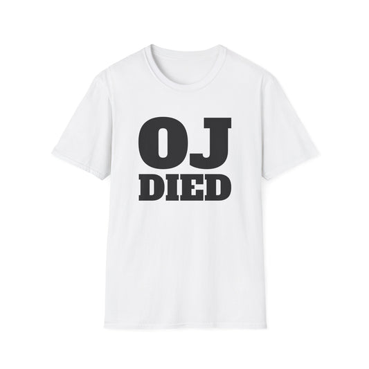 oj died with oj's glove on the back oj simpson tshirt