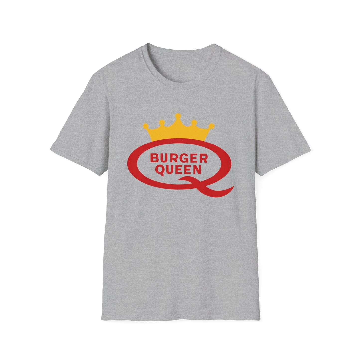 vintage defunct burger queen fast food logo tshirt