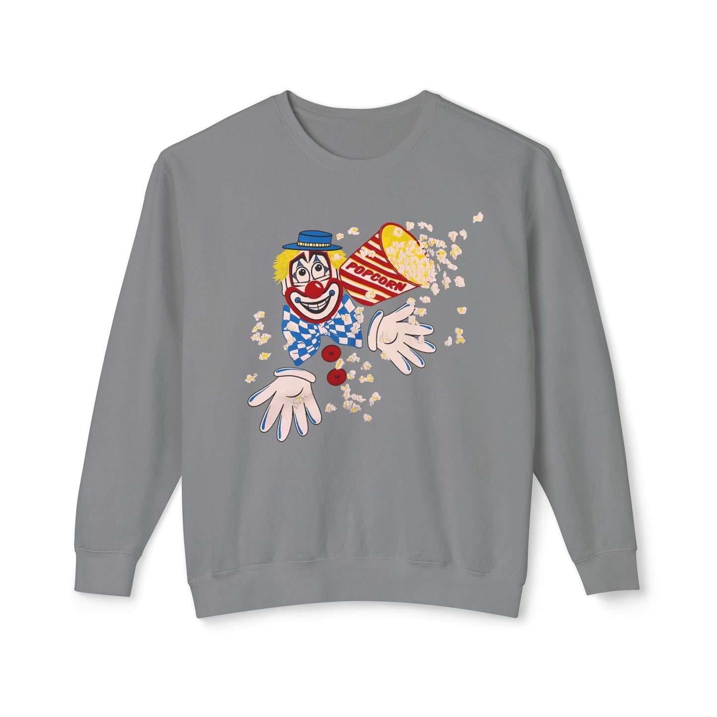 vintage 1980s popcorn clown graphic  100% cotton sweatshirt