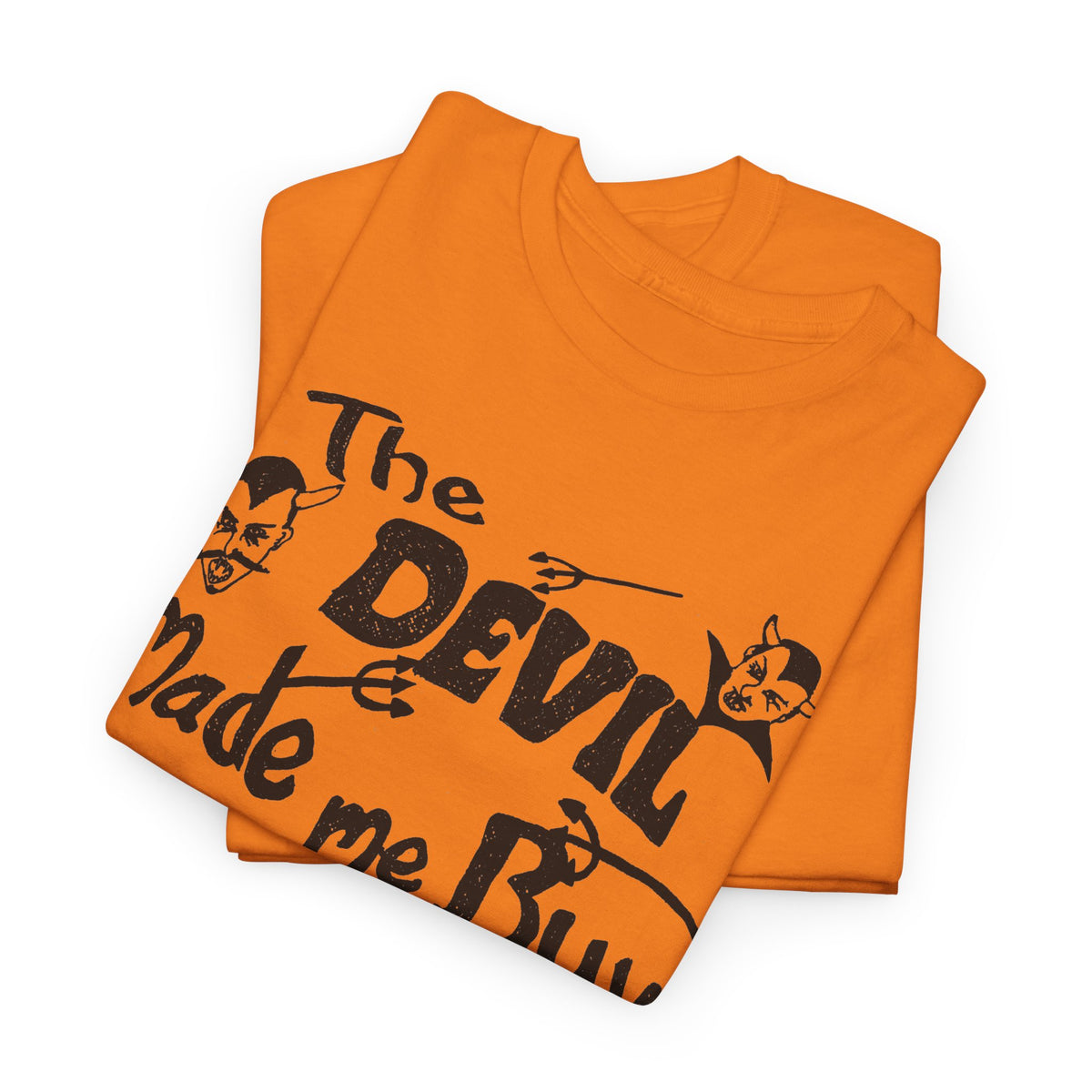 vintage the devil made me buy this shirt custom drawn reproduction tshirt