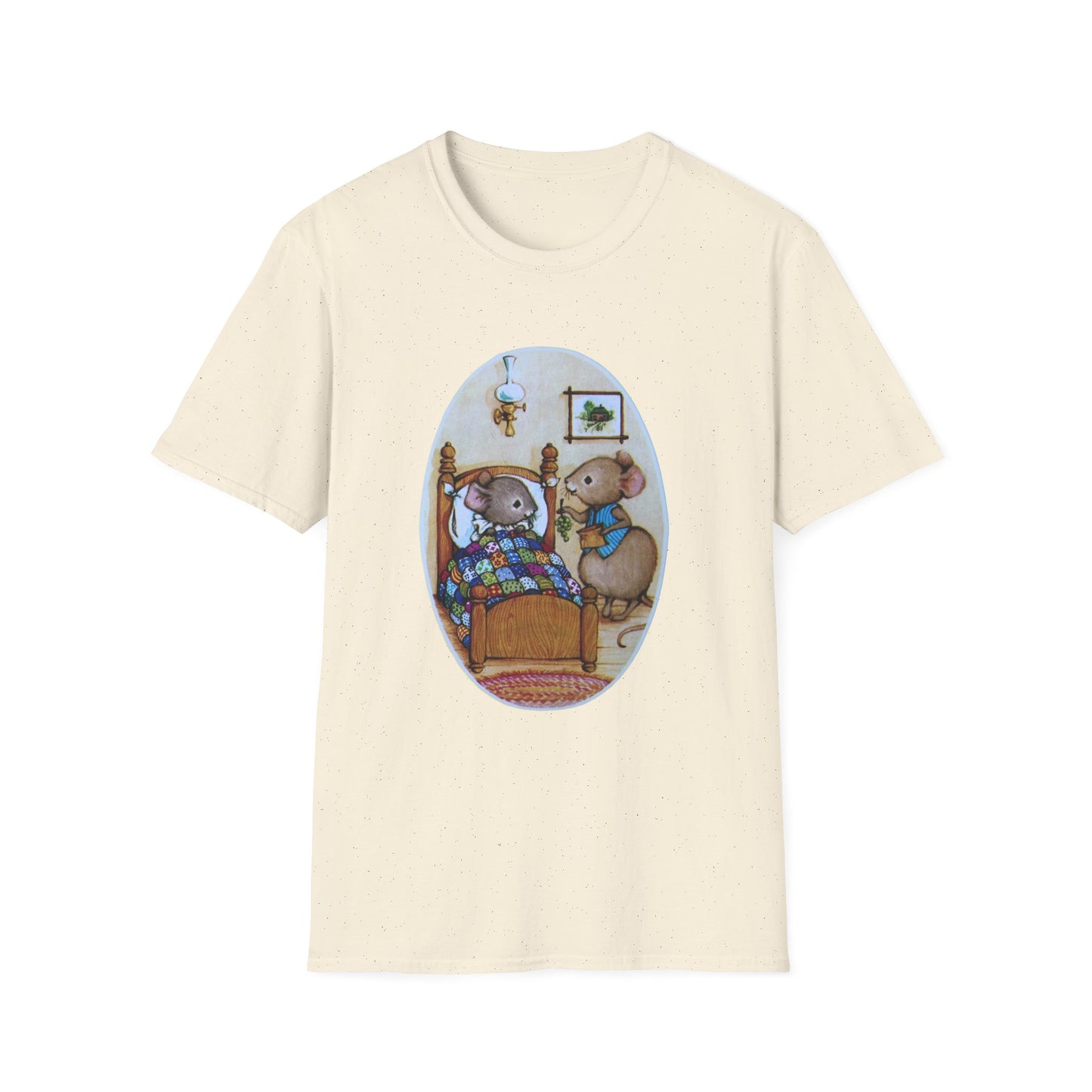 vintage mouse illustration from a 1980s get well greeting card tshirt