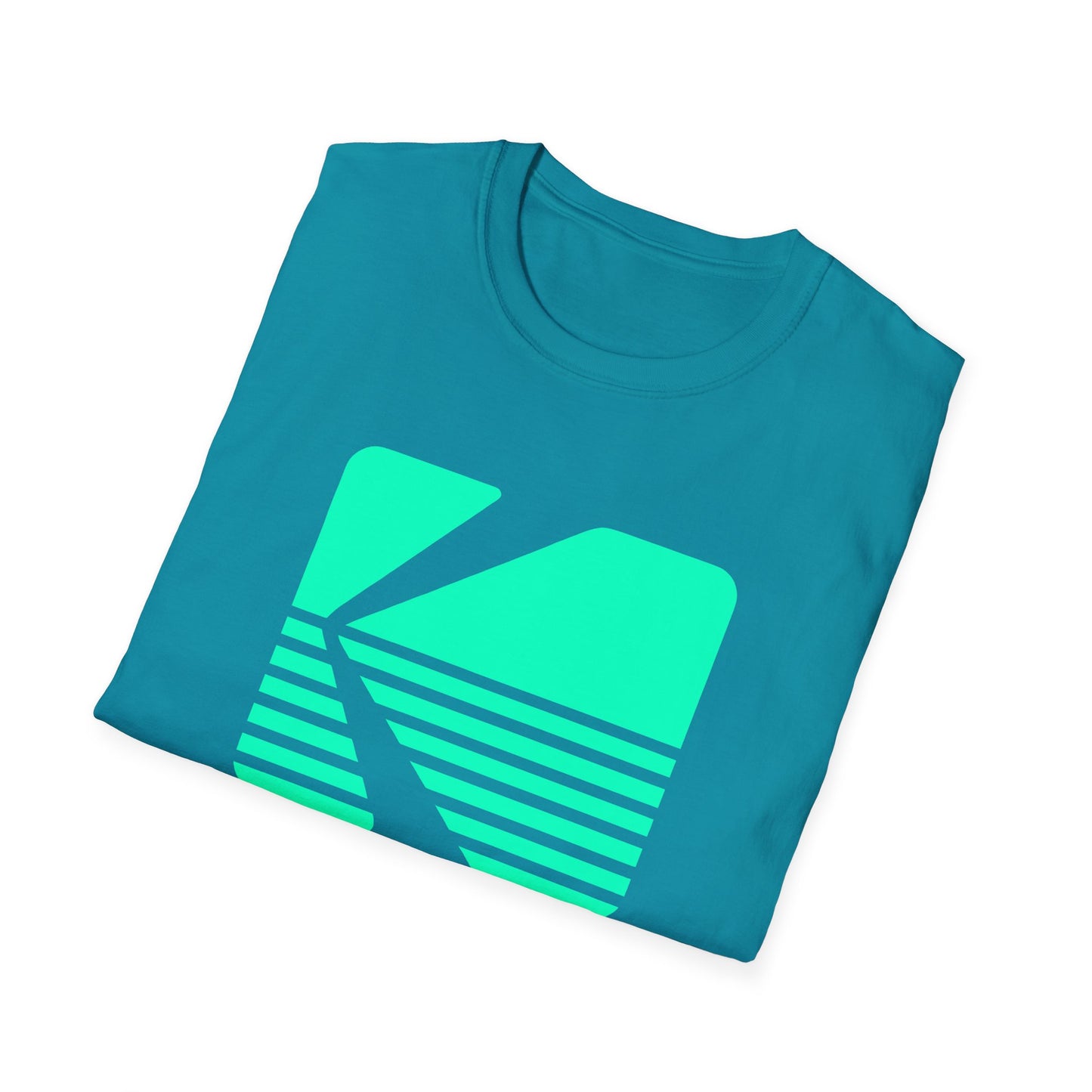 1980s vintage kodak logo in turquoise tshirt