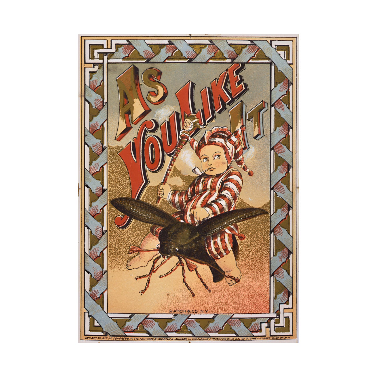 1869 tobacco package label lithograph by martin & johnson "as you like it" reproduction matte vertical poster whatmart