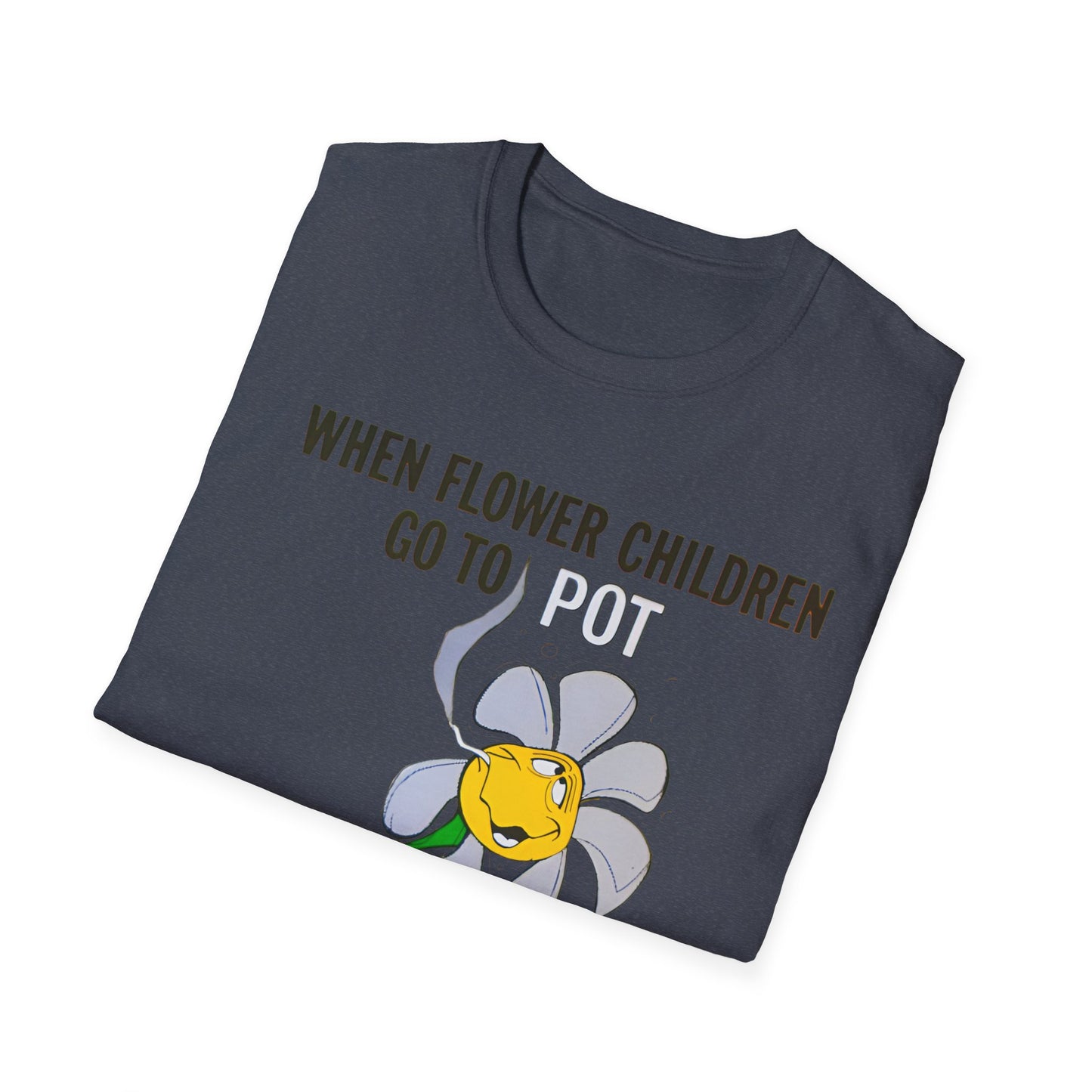 1960s/70s anti-drug poster tshirt "when flower children go to pot, they become blooming idiots?" by smartset smarteen s.o.s tshirt