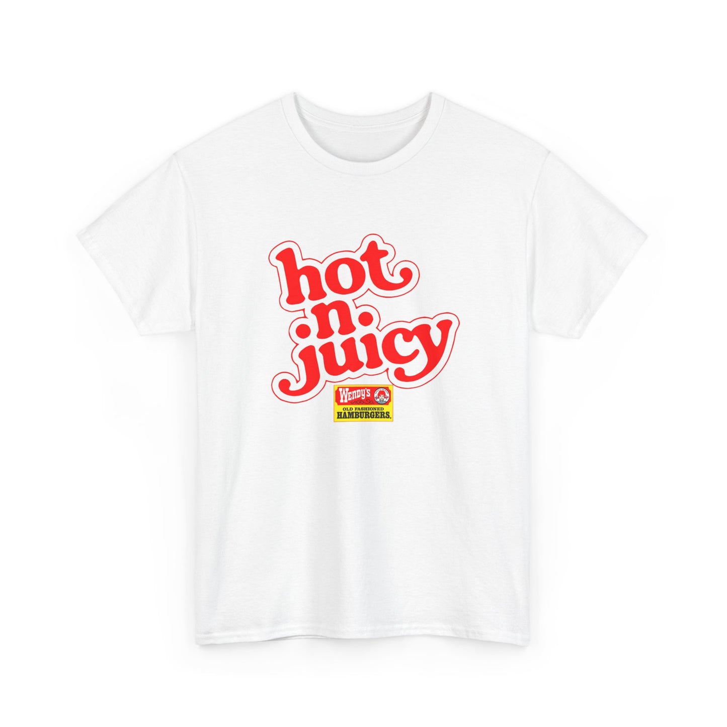 wendy's vintage hot n juicy logo reproduction tshirt