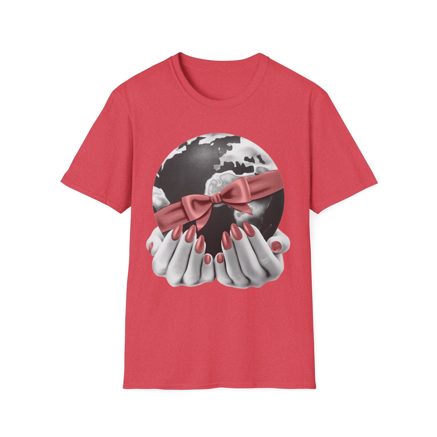 i'd give you the world 1980s graphic from a greeting card red nail version tshirt