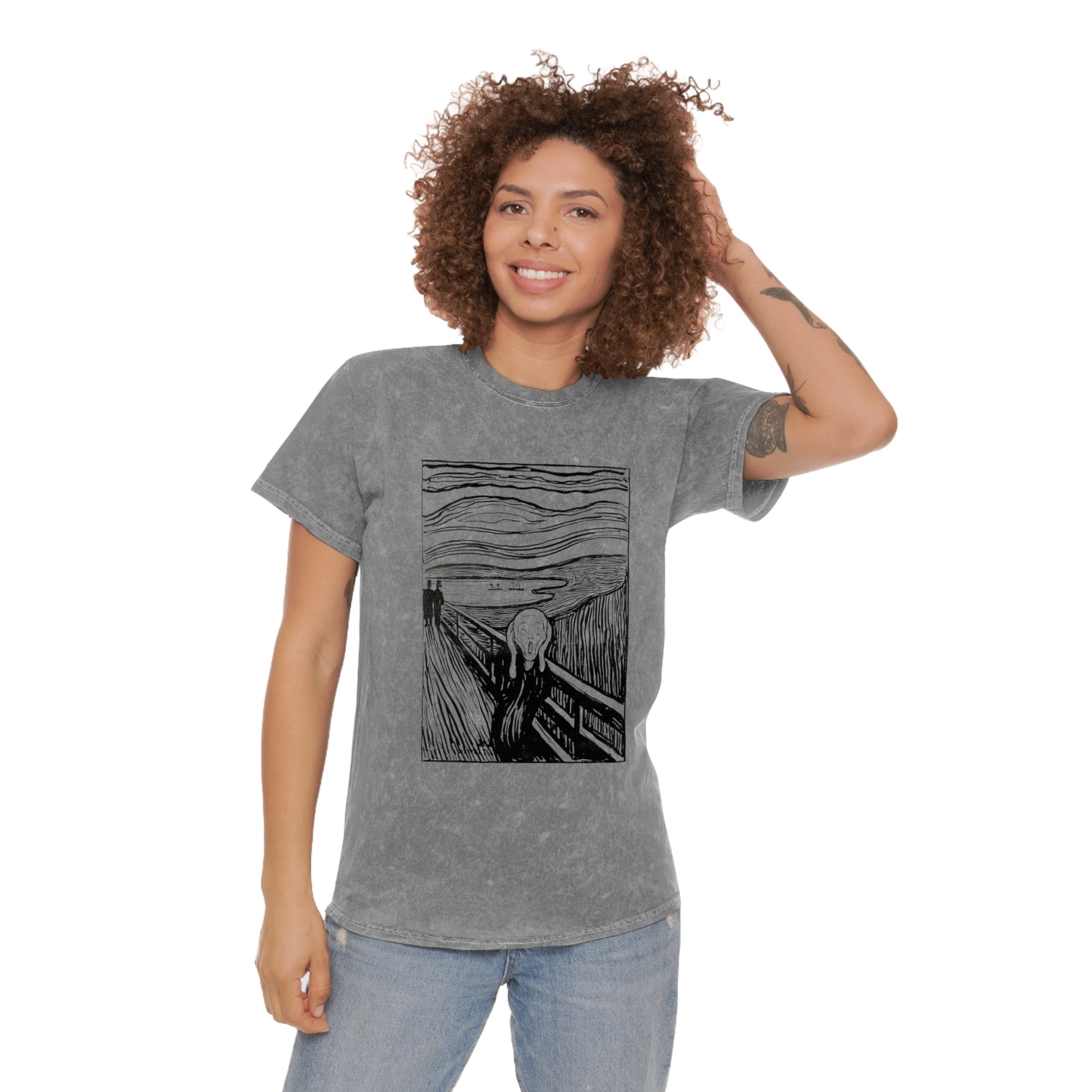 1895 lithography print of the scream by edvard munch mineral wash tshirt whatmart