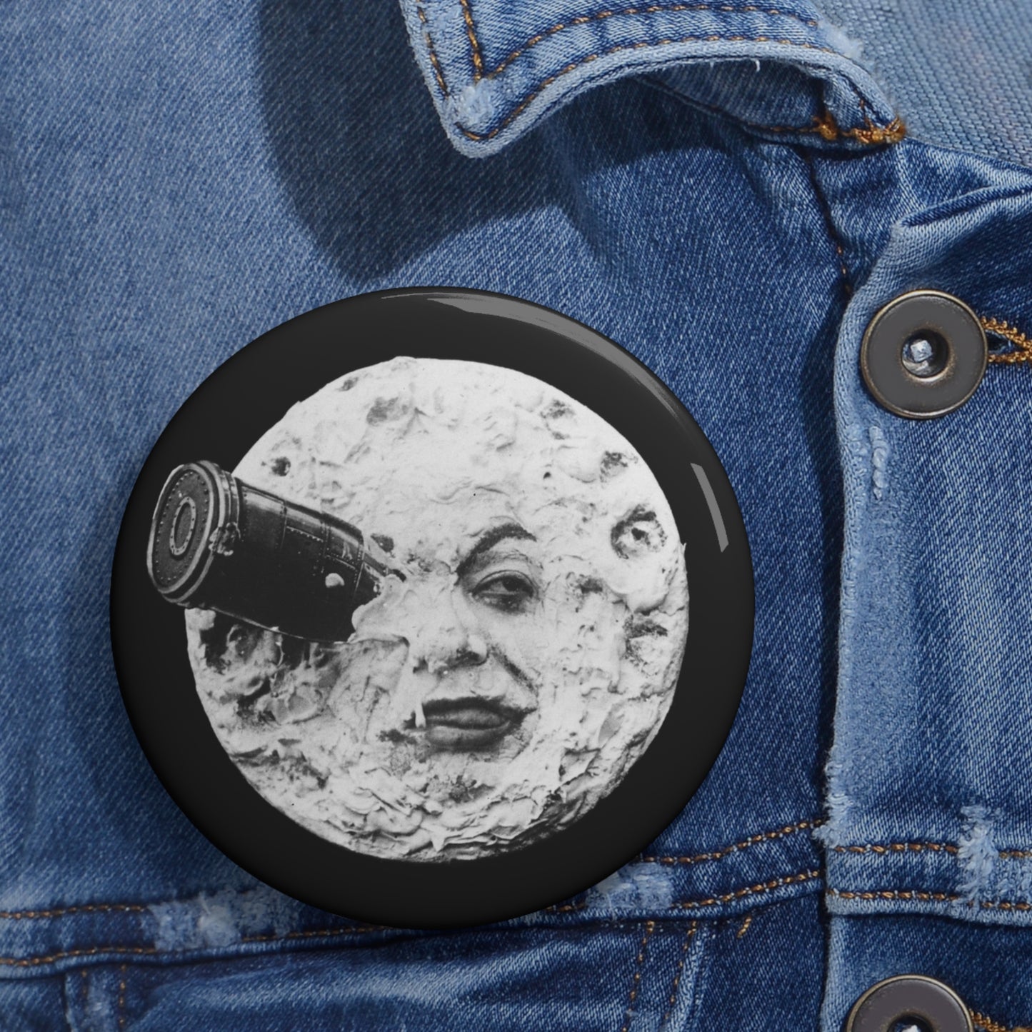 1904 le voyage dans la lune by georges méliès iconic moon image on a custom pin button whatmart