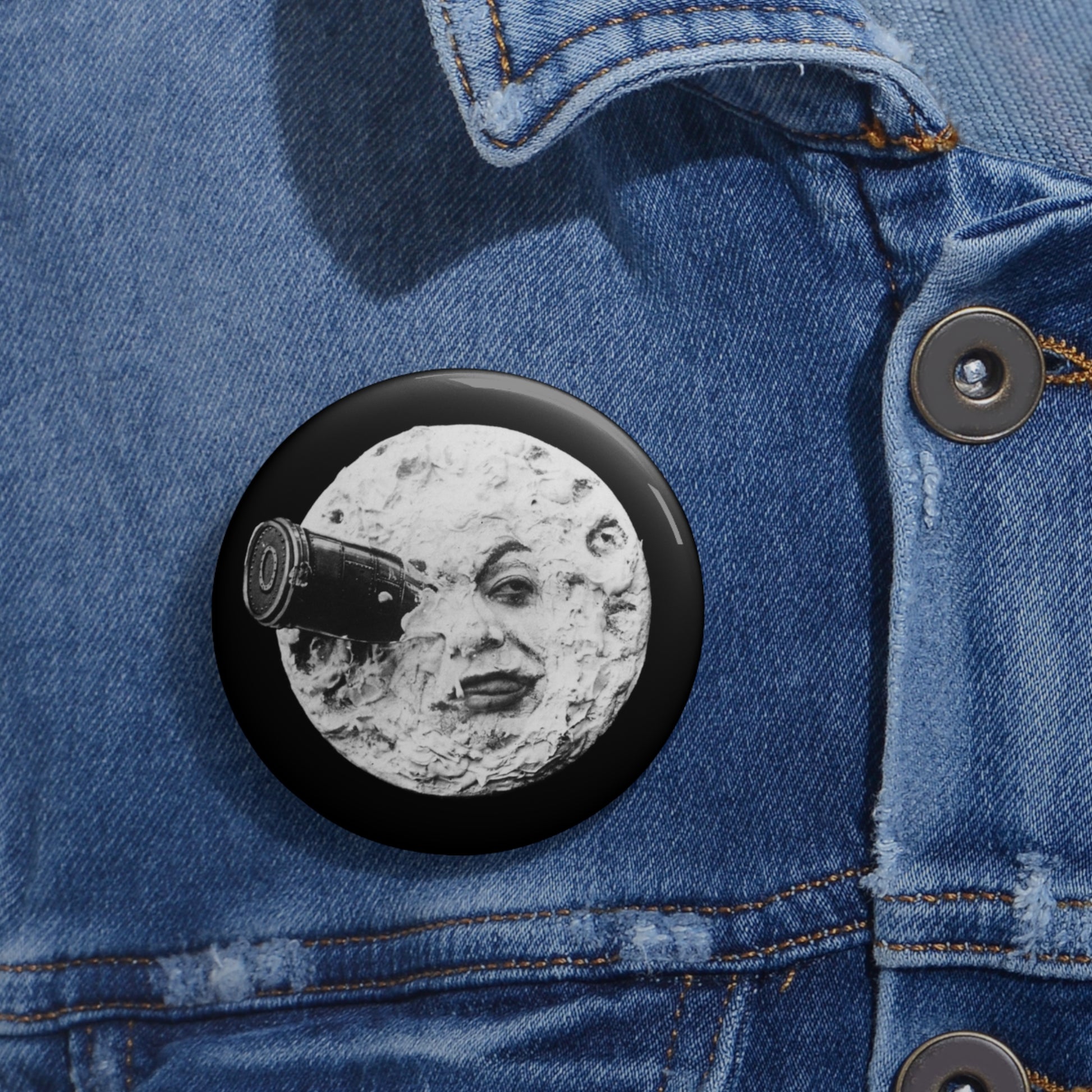 1904 le voyage dans la lune by georges méliès iconic moon image on a custom pin button whatmart