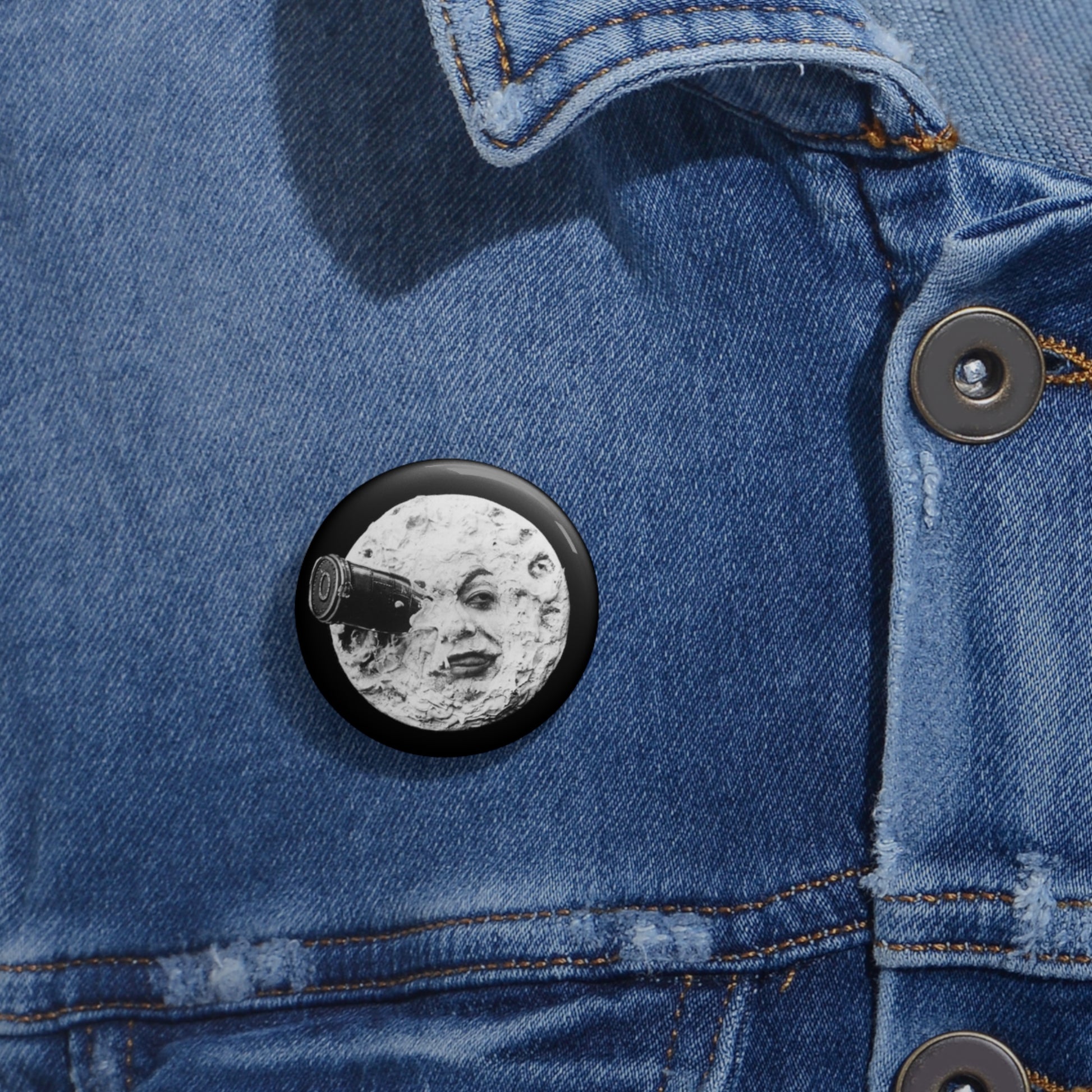 1904 le voyage dans la lune by georges méliès iconic moon image on a custom pin button whatmart