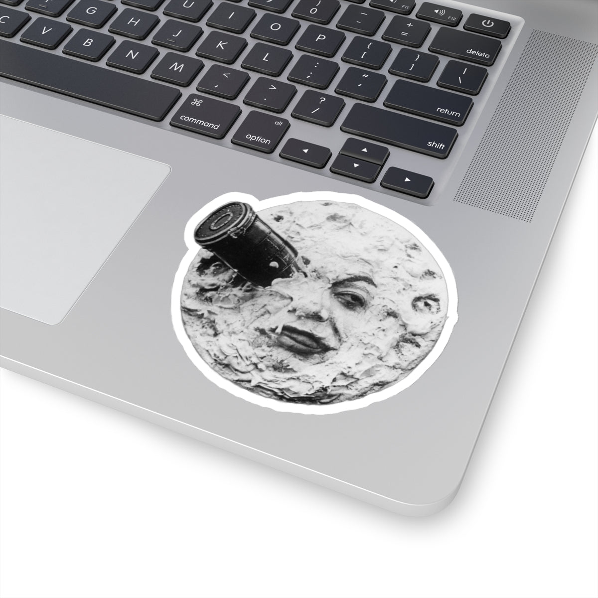 1904 le voyage dans la lune by georges méliès iconic moon image on a kiss-cut sticker whatmart