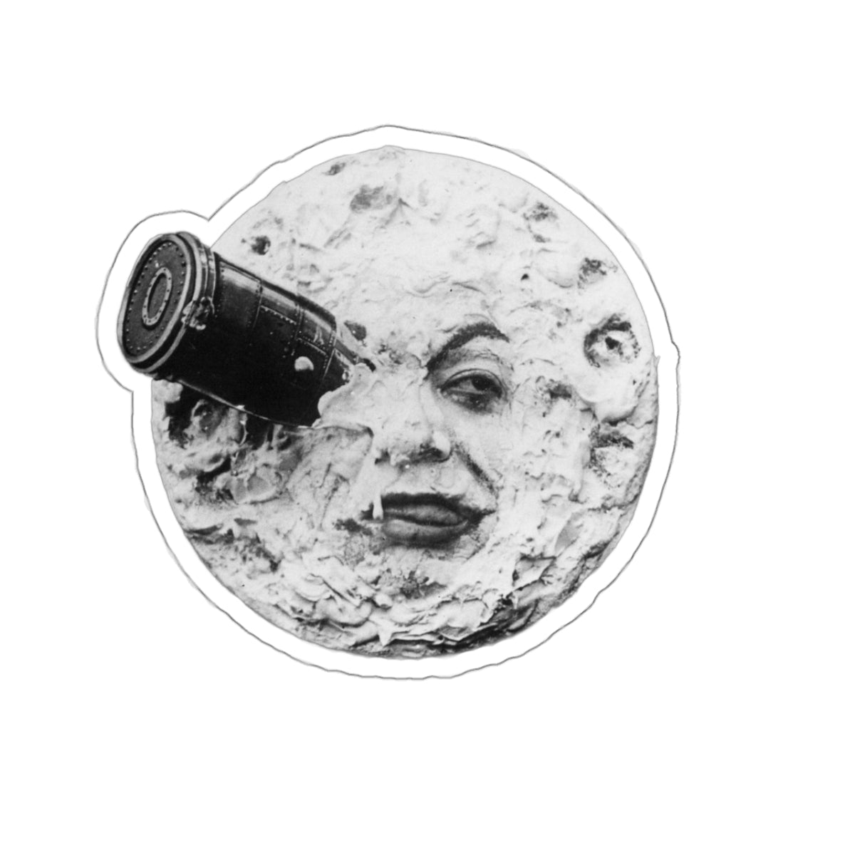 1904 le voyage dans la lune by georges méliès iconic moon image on a kiss-cut sticker whatmart