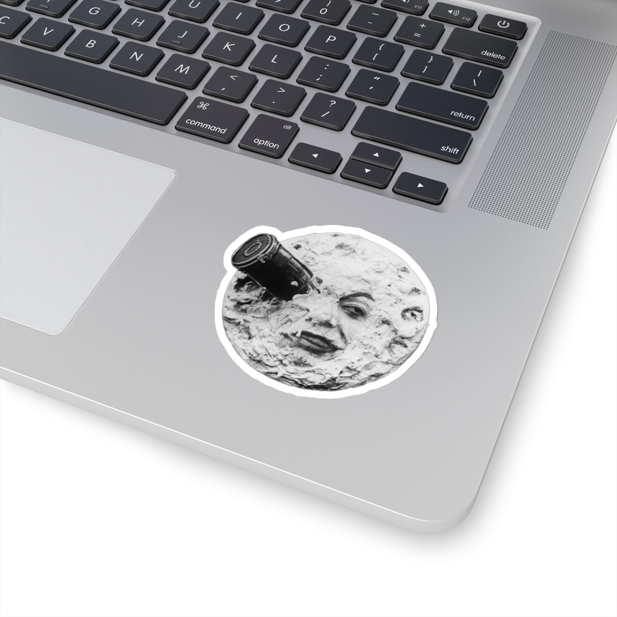 1904 le voyage dans la lune by georges méliès iconic moon image on a kiss-cut sticker whatmart