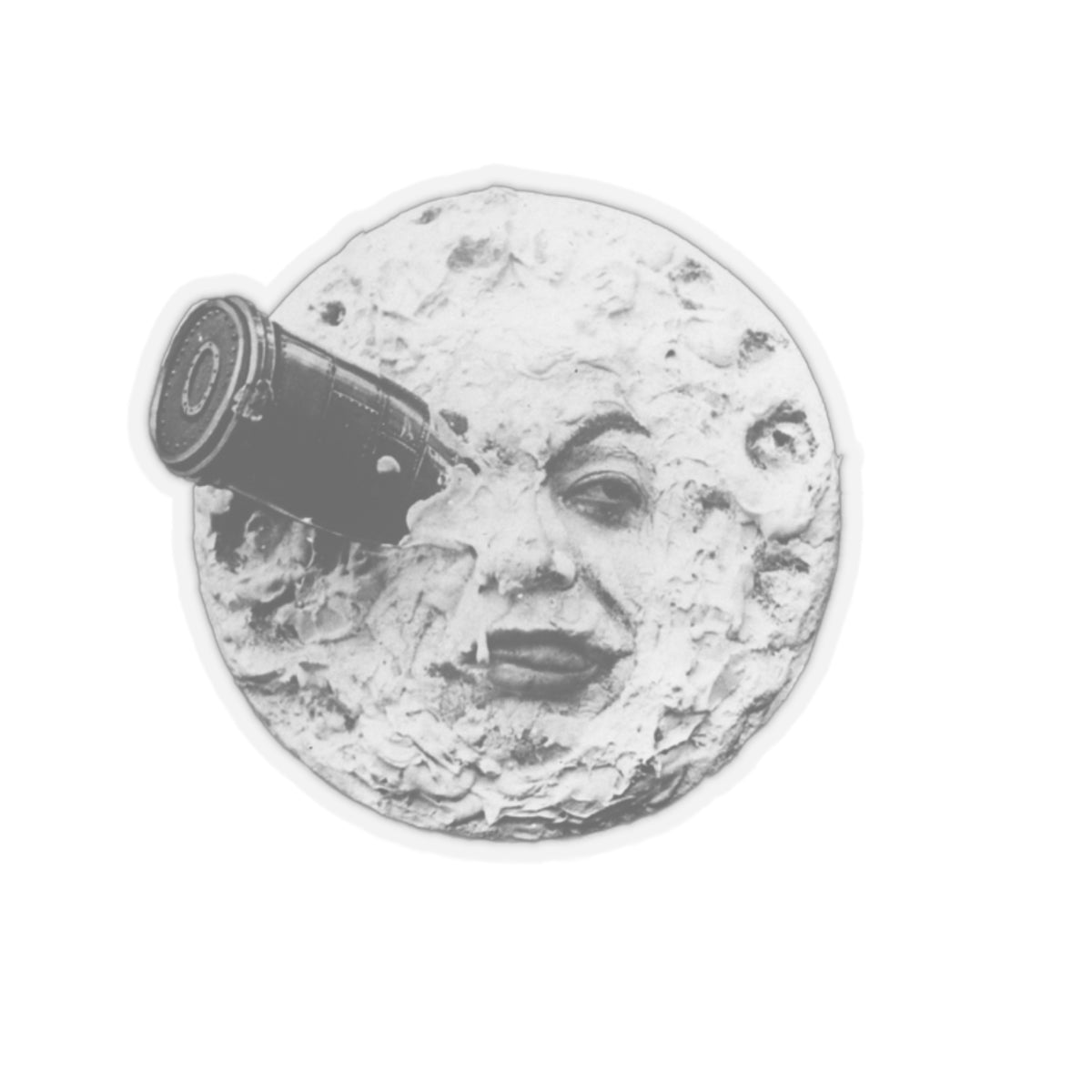 1904 le voyage dans la lune by georges méliès iconic moon image on a kiss-cut sticker whatmart