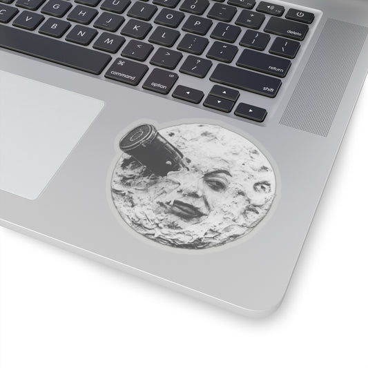 1904 le voyage dans la lune by georges méliès iconic moon image on a kiss-cut sticker whatmart