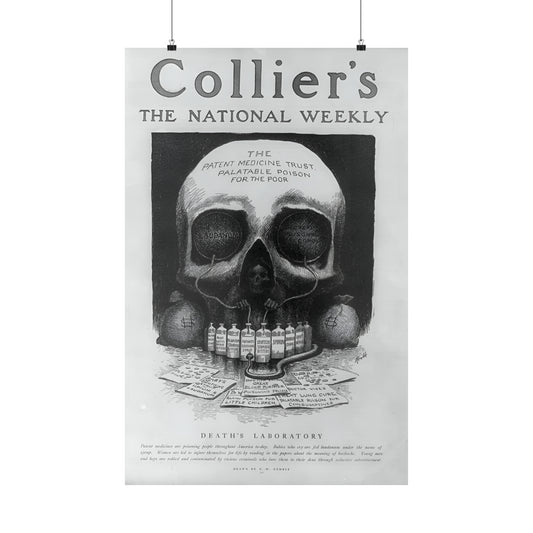 1905 illustration in collier's, the national weekly by e. w. kimble "death's laboratory" reproduction matte vertical poster whatmart