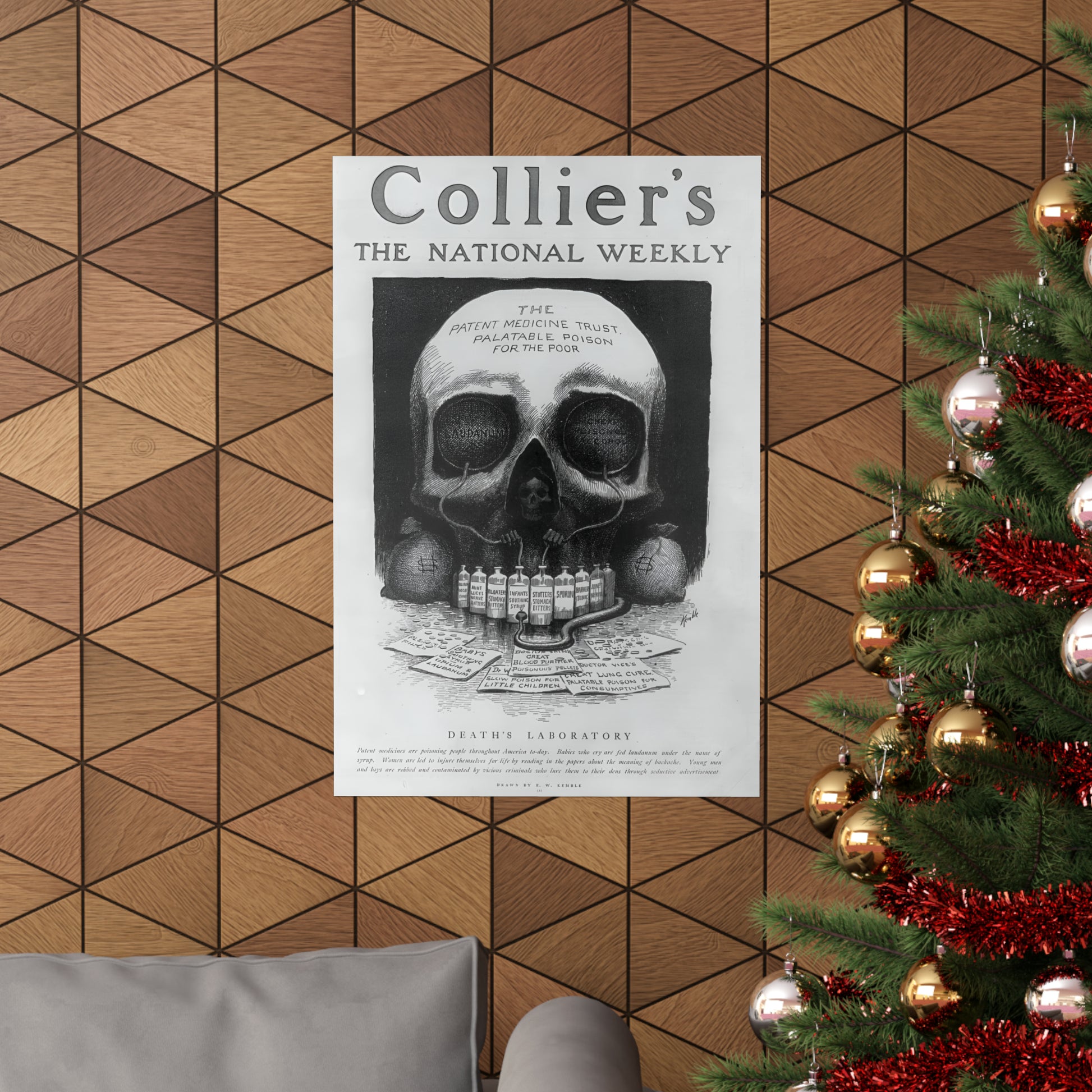 1905 illustration in collier's, the national weekly by e. w. kimble "death's laboratory" reproduction matte vertical poster whatmart