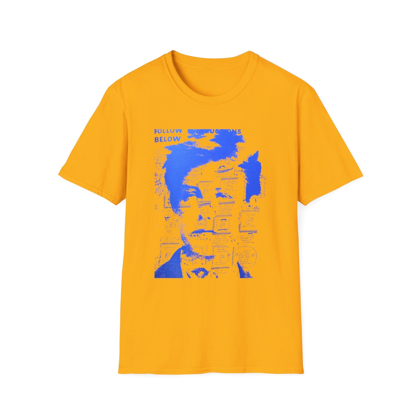 ray johnson arthur rimbaud art in blue tshirt