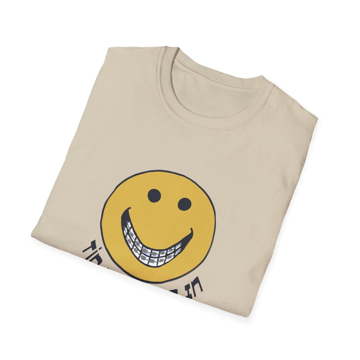 vintage tin grins are in 1970s design tshirt