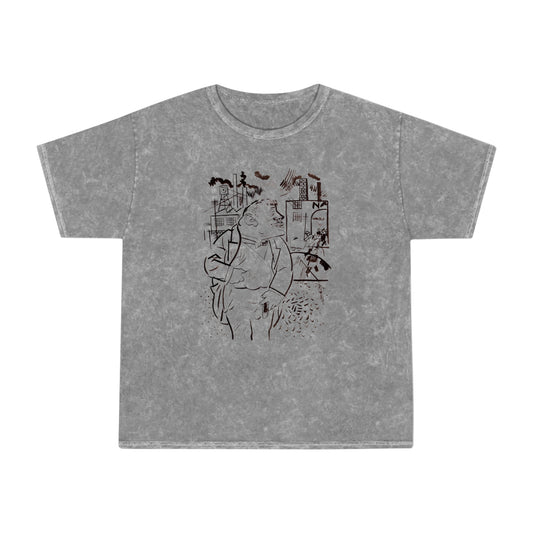 1921 geroge groz sketch "i shall exterminate everything around me that restricts me from being the master" unisex mineral wash tshirt whatmart