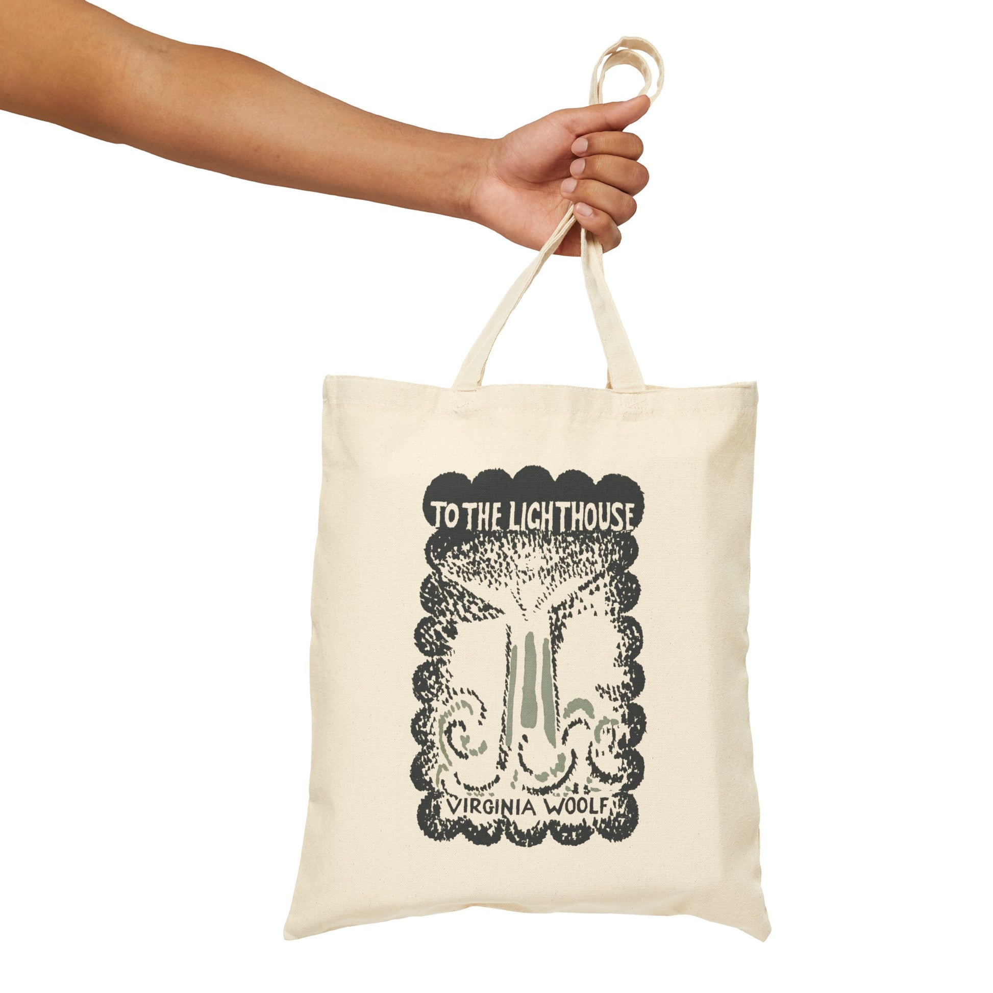 1927 book "to the lighthouse" by virginia woolf with book cover by vanessa bell on a cotton canvas tote bag whatmart