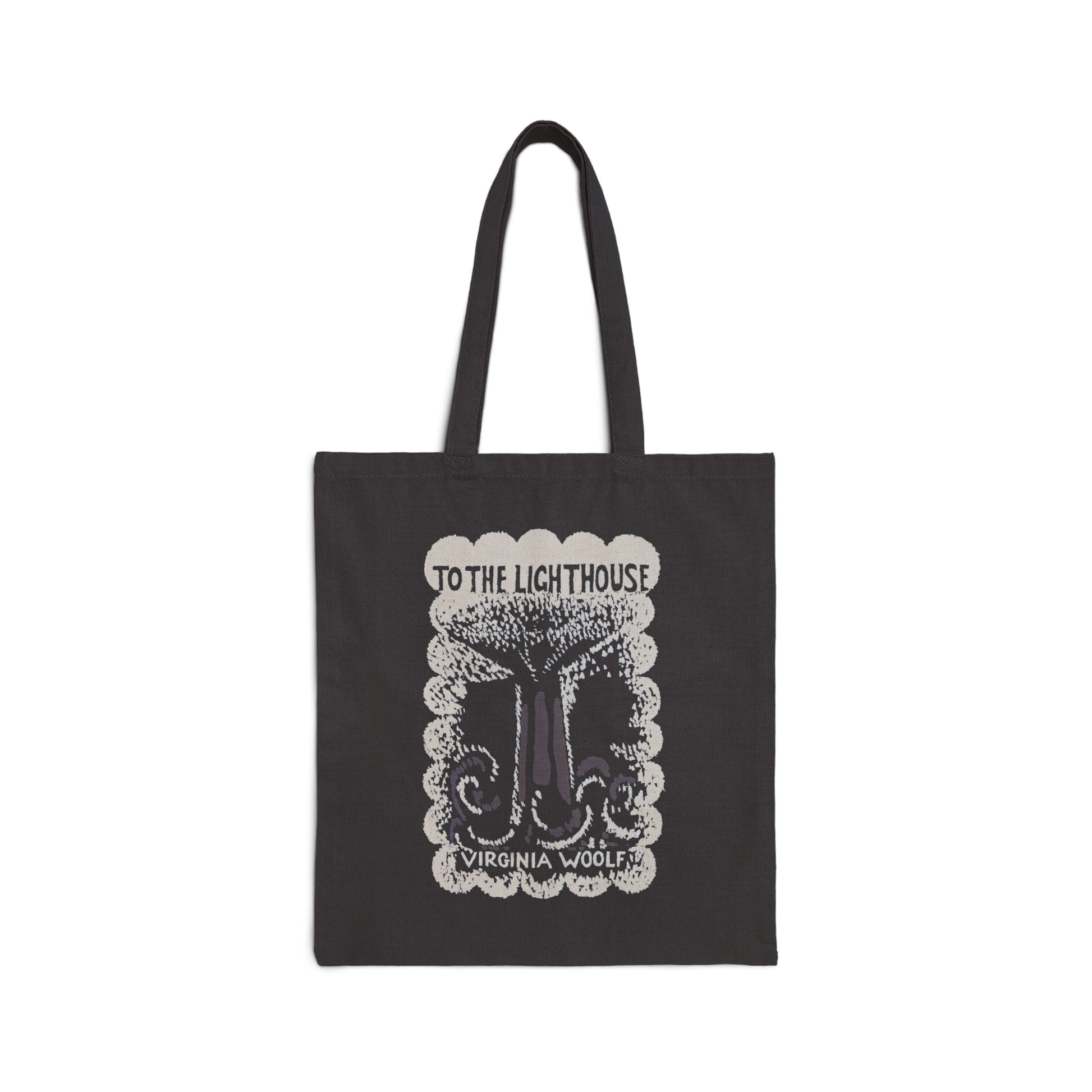 1927 book "to the lighthouse" by virginia woolf with book cover by vanessa bell on a cotton canvas tote bag whatmart
