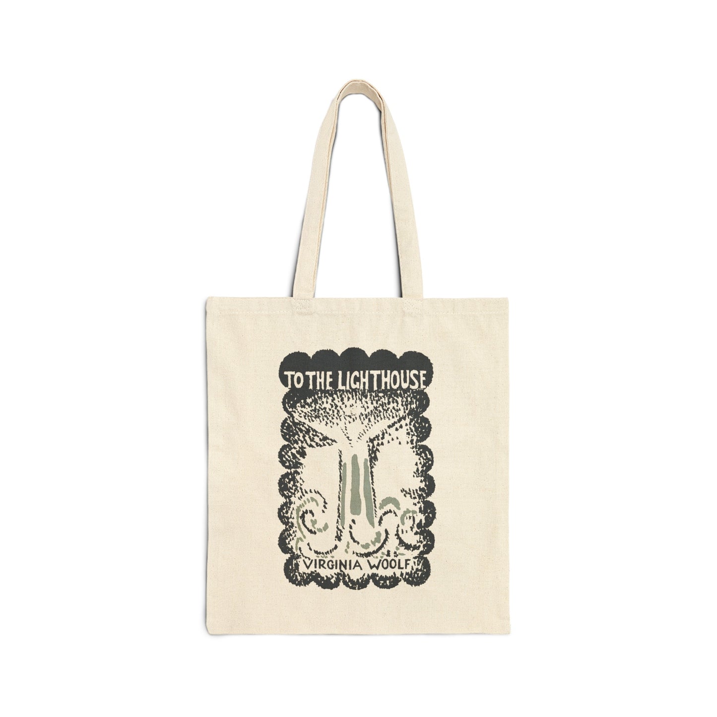 1927 book "to the lighthouse" by virginia woolf with book cover by vanessa bell on a cotton canvas tote bag whatmart