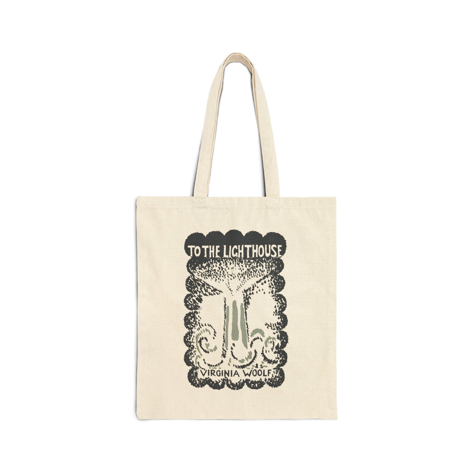 1927 book "to the lighthouse" by virginia woolf with book cover by vanessa bell on a cotton canvas tote bag whatmart