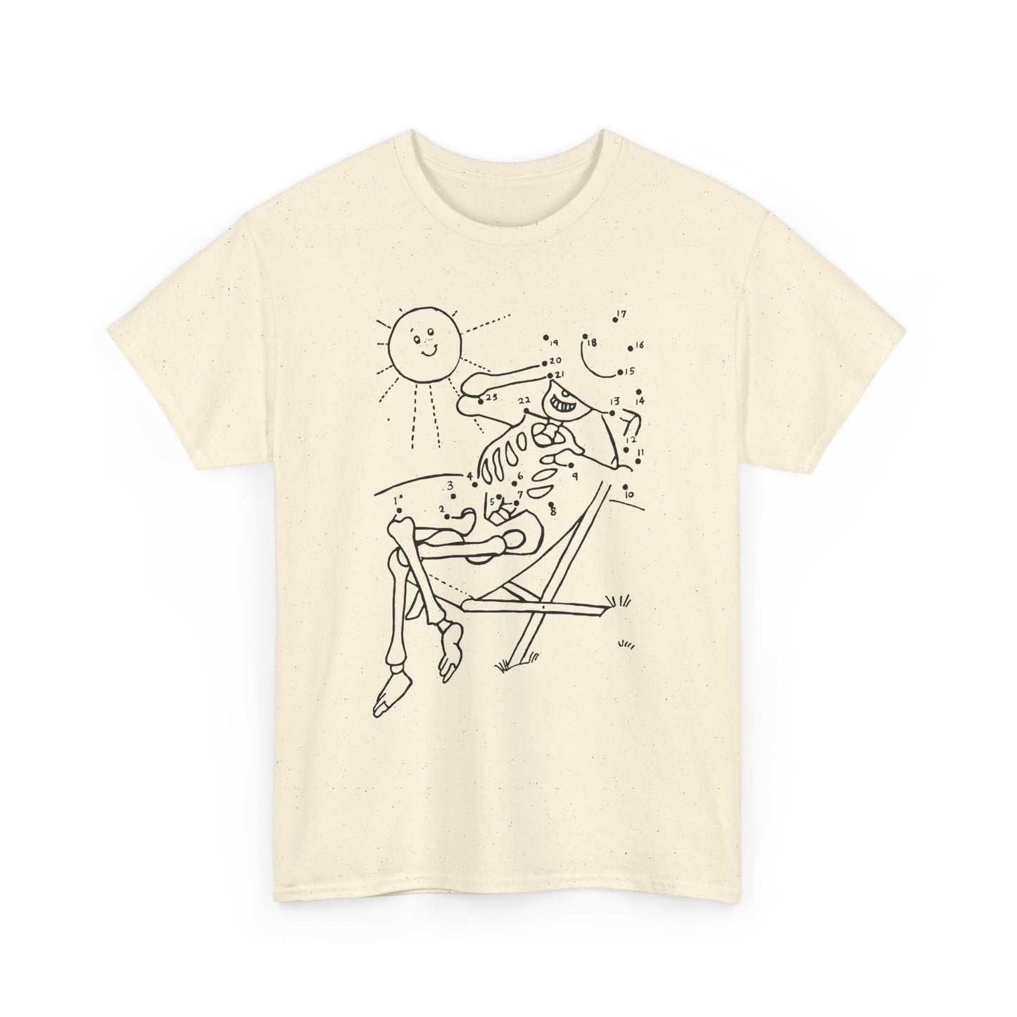 connect the dots skeleton sun tanning tshirt