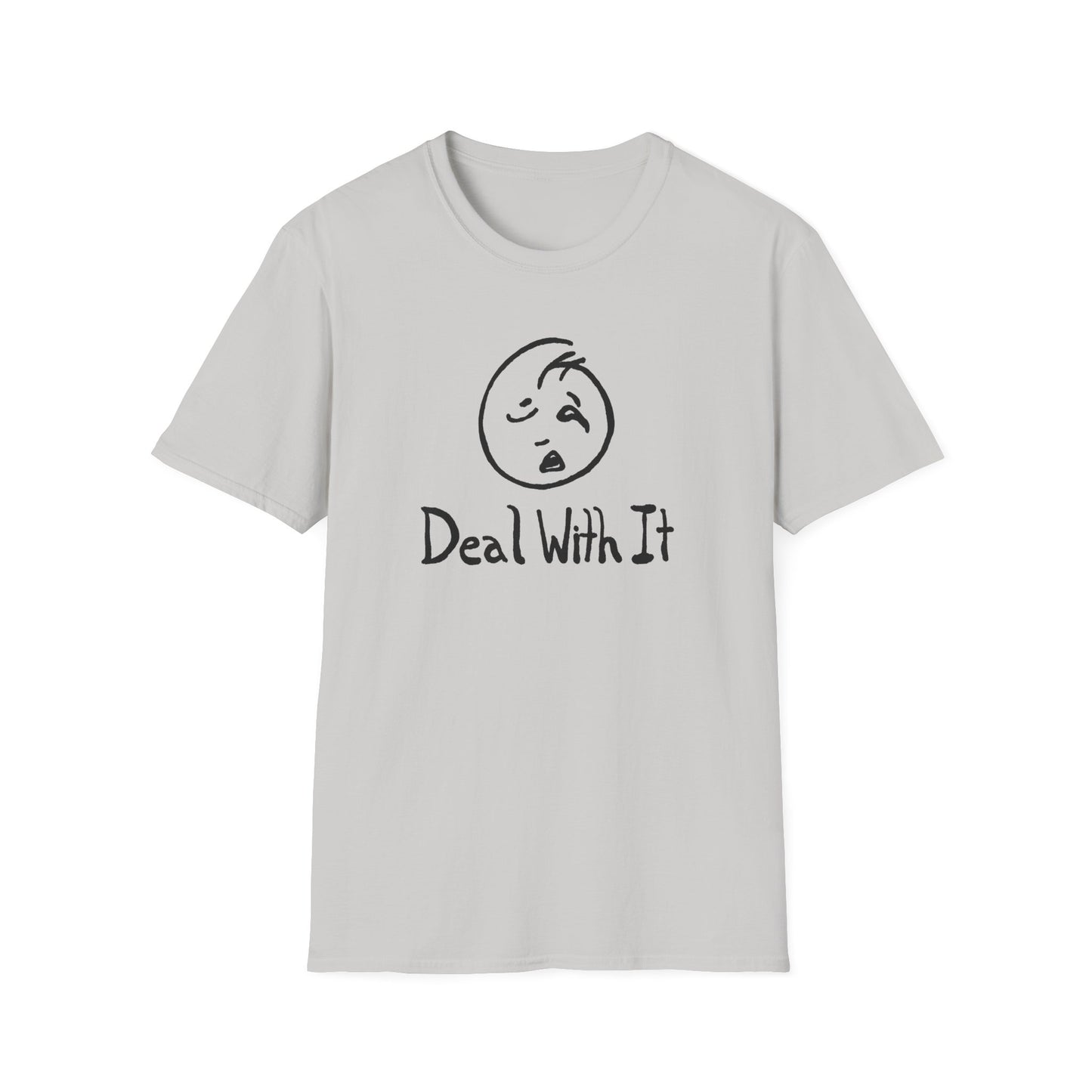 deal with it weird sad guy tshirt