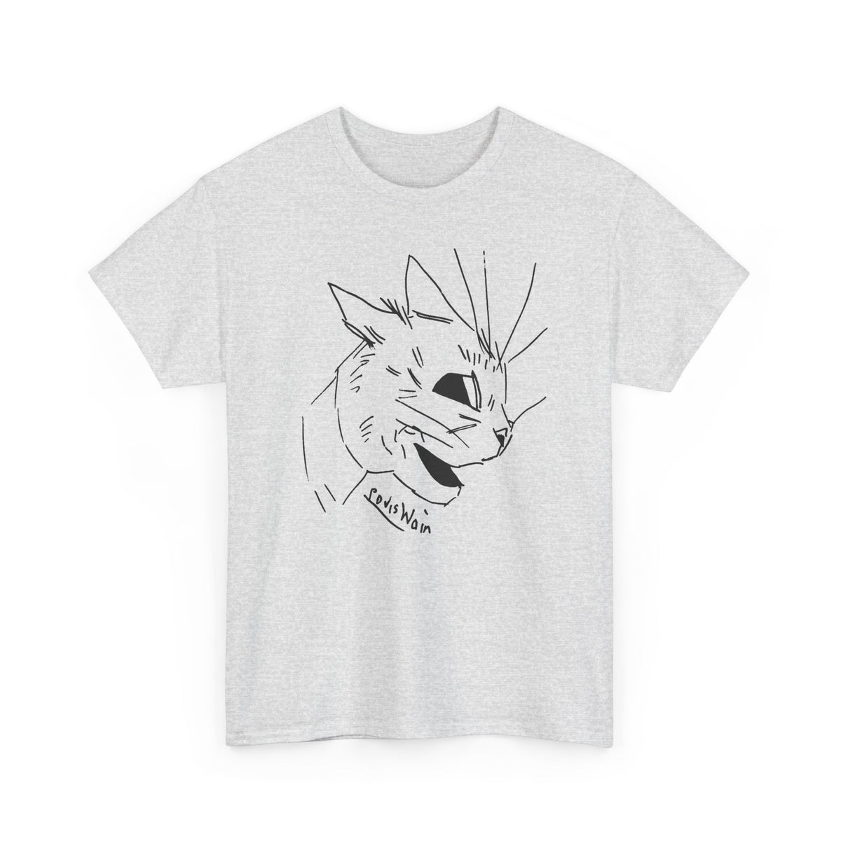 louis wain cubist style cat sketch tshirt