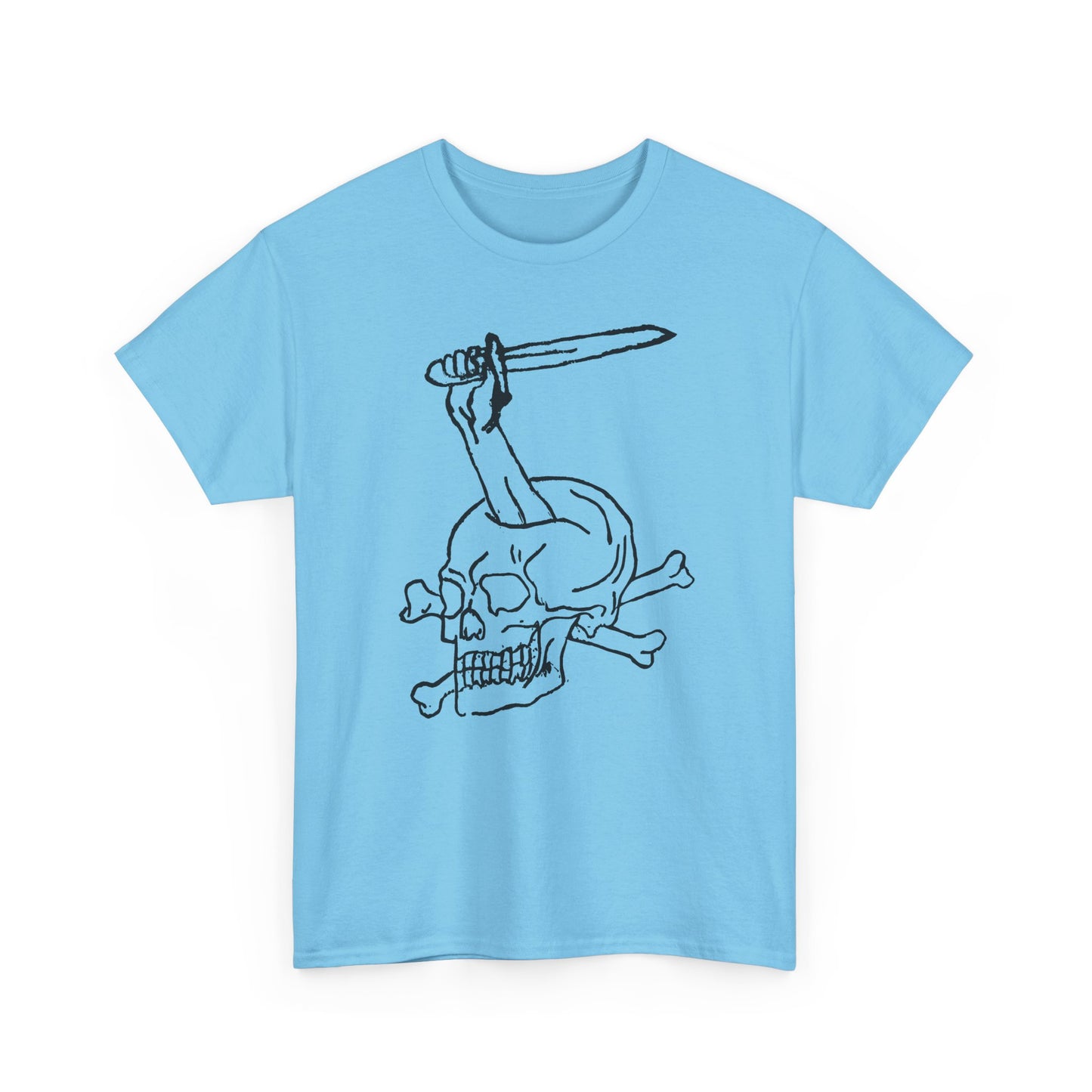 vintage tattoo art arm coming out of skull with sword tshirt