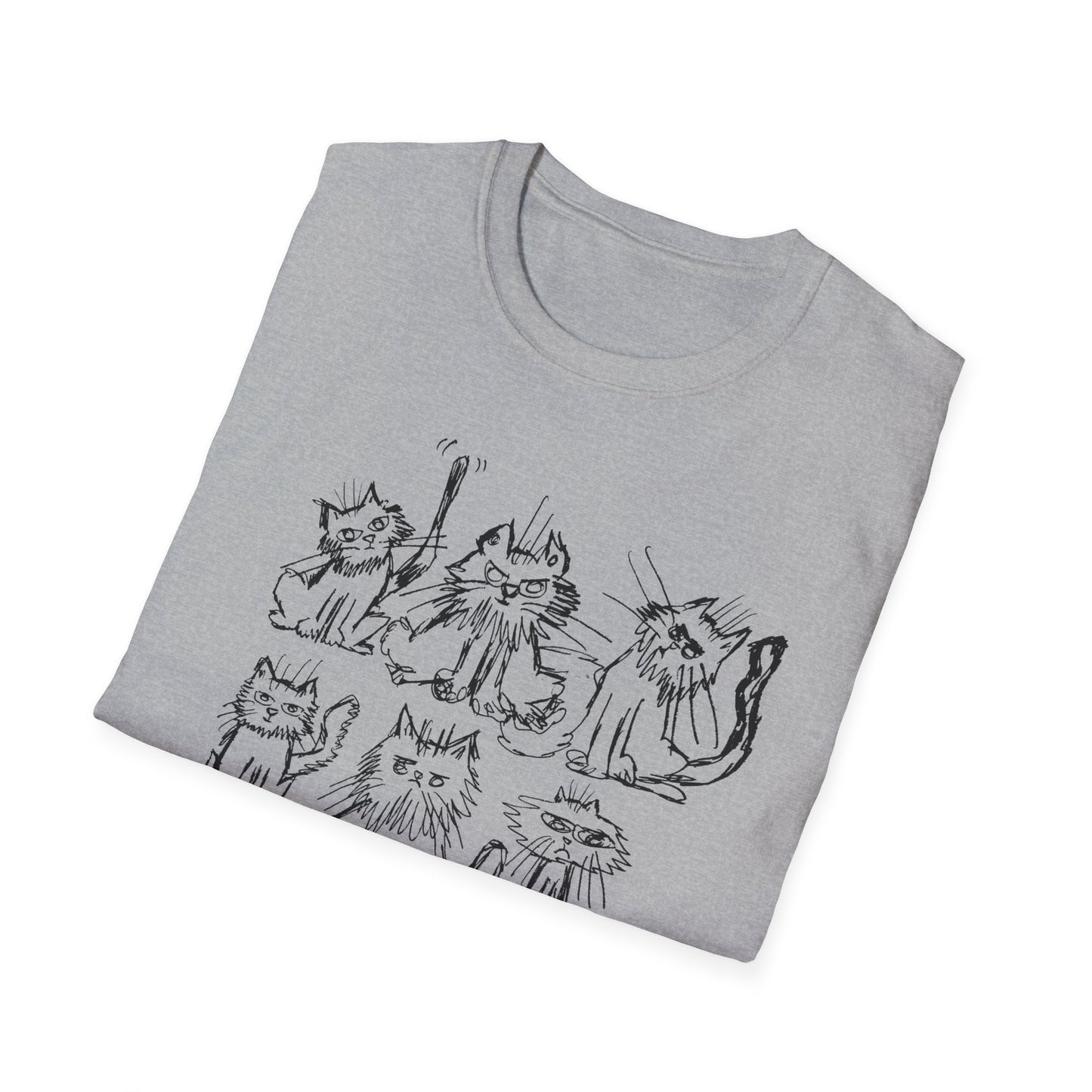 original drawing six cats tshirt