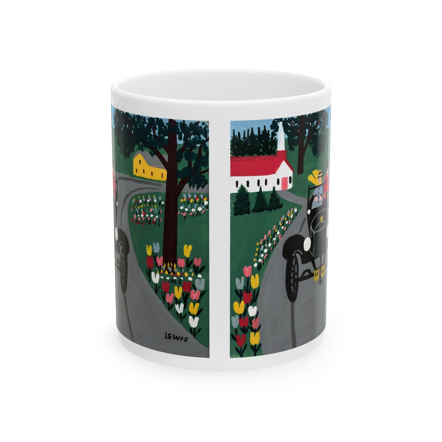 1950s maud lewis painting model t ford reproduction on a ceramic mug whatmart