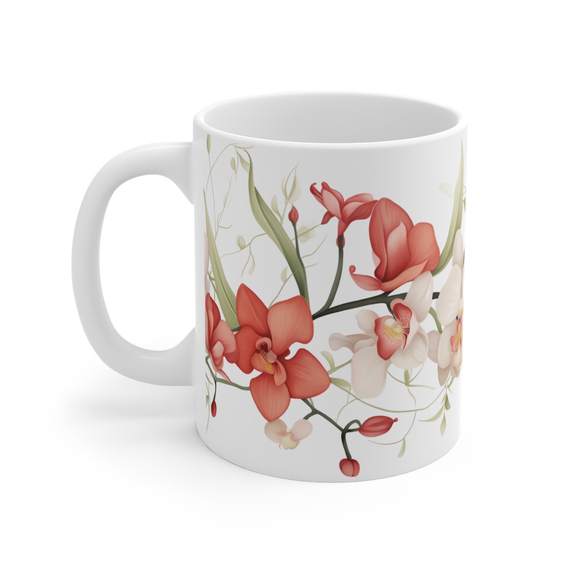 1960's style pattern of rare and delicate orchids coffee mug whatmart